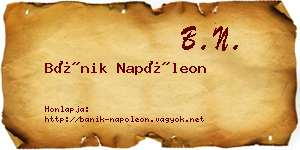 Bánik Napóleon névjegykártya